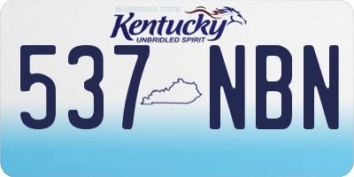 KY license plate 537NBN