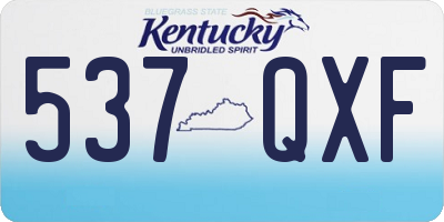 KY license plate 537QXF
