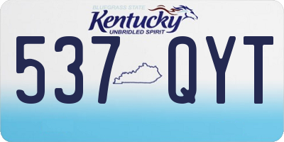 KY license plate 537QYT