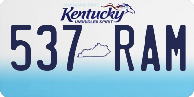 KY license plate 537RAM