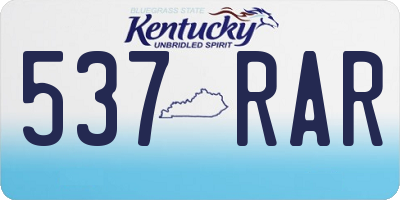 KY license plate 537RAR