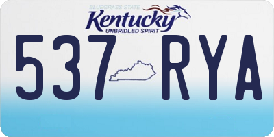 KY license plate 537RYA