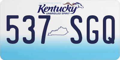 KY license plate 537SGQ