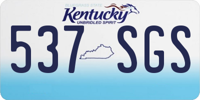 KY license plate 537SGS