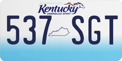 KY license plate 537SGT