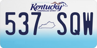 KY license plate 537SQW