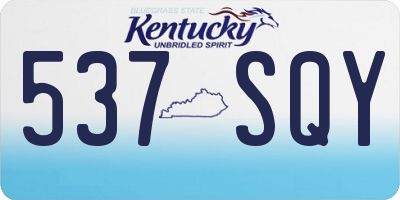 KY license plate 537SQY