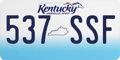 KY license plate 537SSF