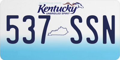 KY license plate 537SSN