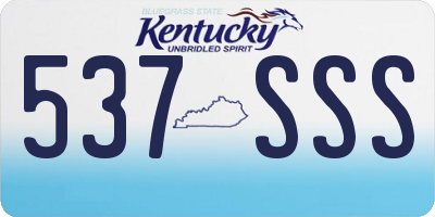 KY license plate 537SSS