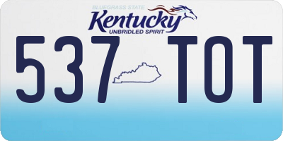 KY license plate 537TOT