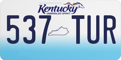 KY license plate 537TUR