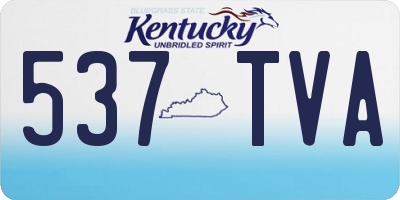 KY license plate 537TVA
