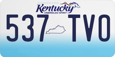 KY license plate 537TVO
