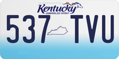KY license plate 537TVU
