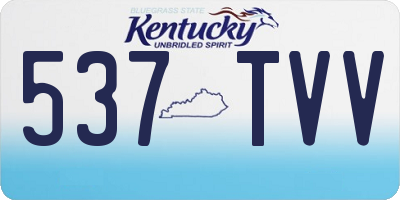 KY license plate 537TVV