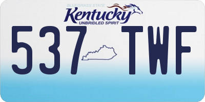 KY license plate 537TWF