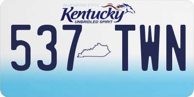 KY license plate 537TWN