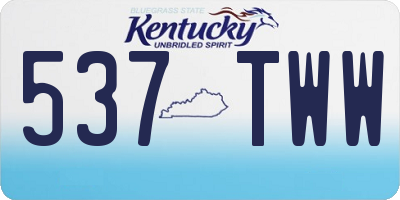 KY license plate 537TWW