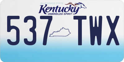 KY license plate 537TWX