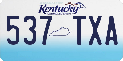 KY license plate 537TXA