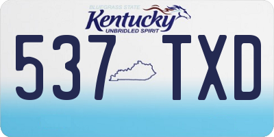 KY license plate 537TXD