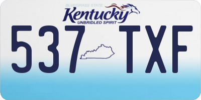 KY license plate 537TXF