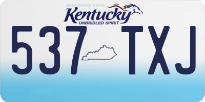 KY license plate 537TXJ