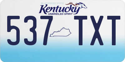KY license plate 537TXT