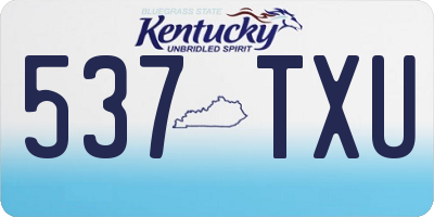 KY license plate 537TXU
