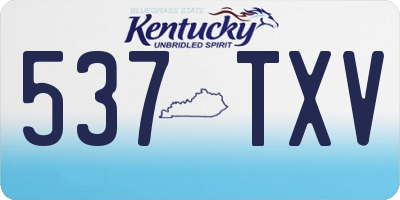 KY license plate 537TXV