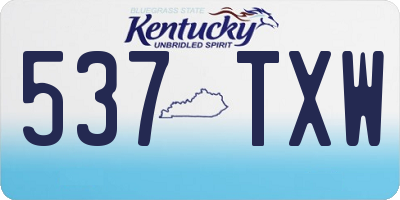 KY license plate 537TXW