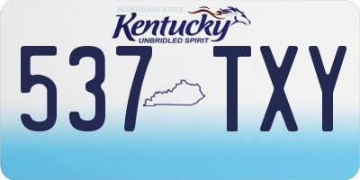 KY license plate 537TXY