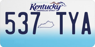 KY license plate 537TYA