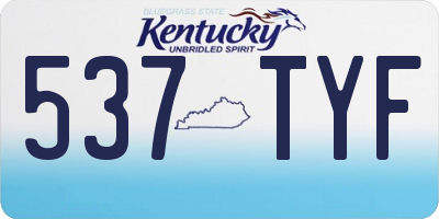 KY license plate 537TYF