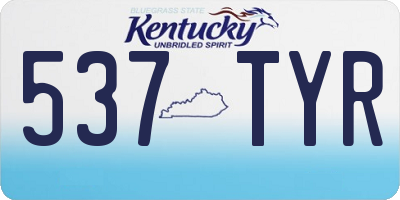 KY license plate 537TYR