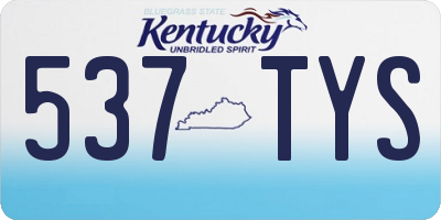 KY license plate 537TYS