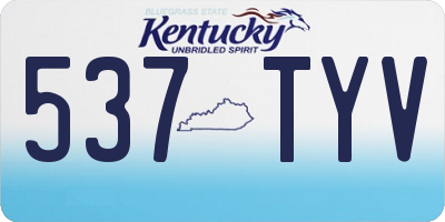KY license plate 537TYV