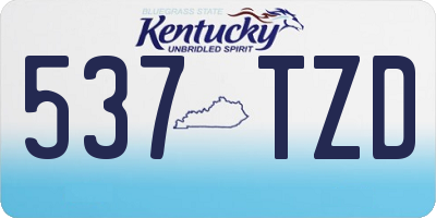 KY license plate 537TZD