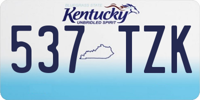 KY license plate 537TZK