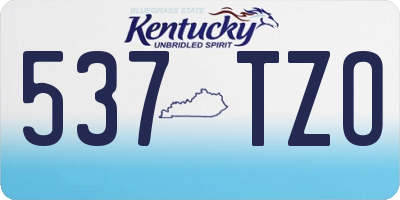 KY license plate 537TZO