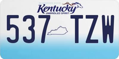 KY license plate 537TZW