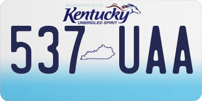 KY license plate 537UAA