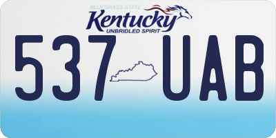 KY license plate 537UAB