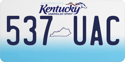 KY license plate 537UAC