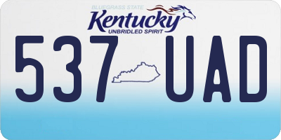 KY license plate 537UAD