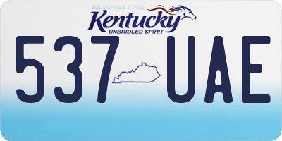 KY license plate 537UAE