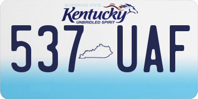 KY license plate 537UAF