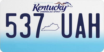 KY license plate 537UAH