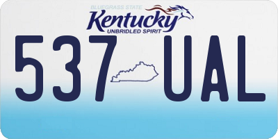 KY license plate 537UAL